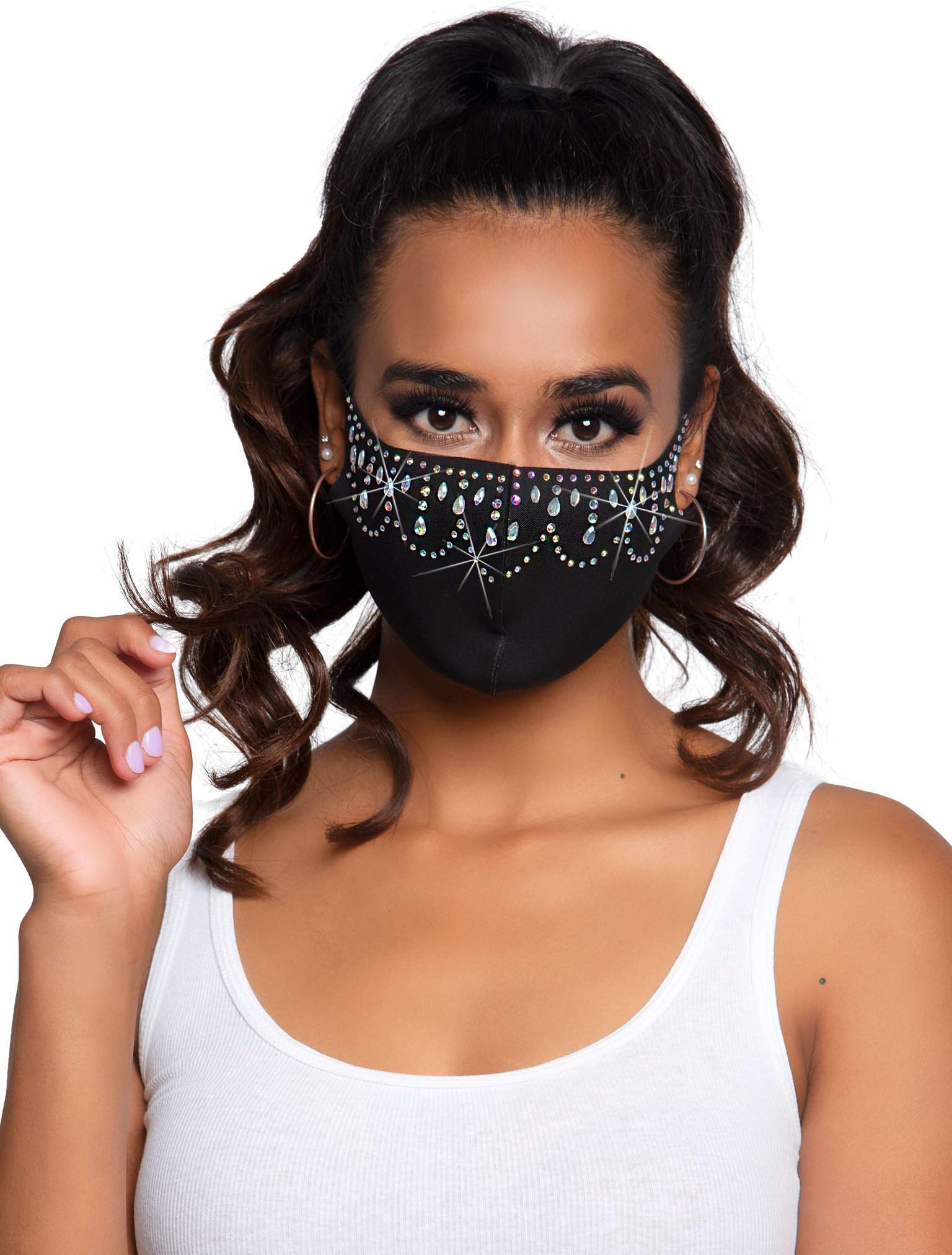 Leg Avenue Women's Rhinestone Fashionable Face Mask