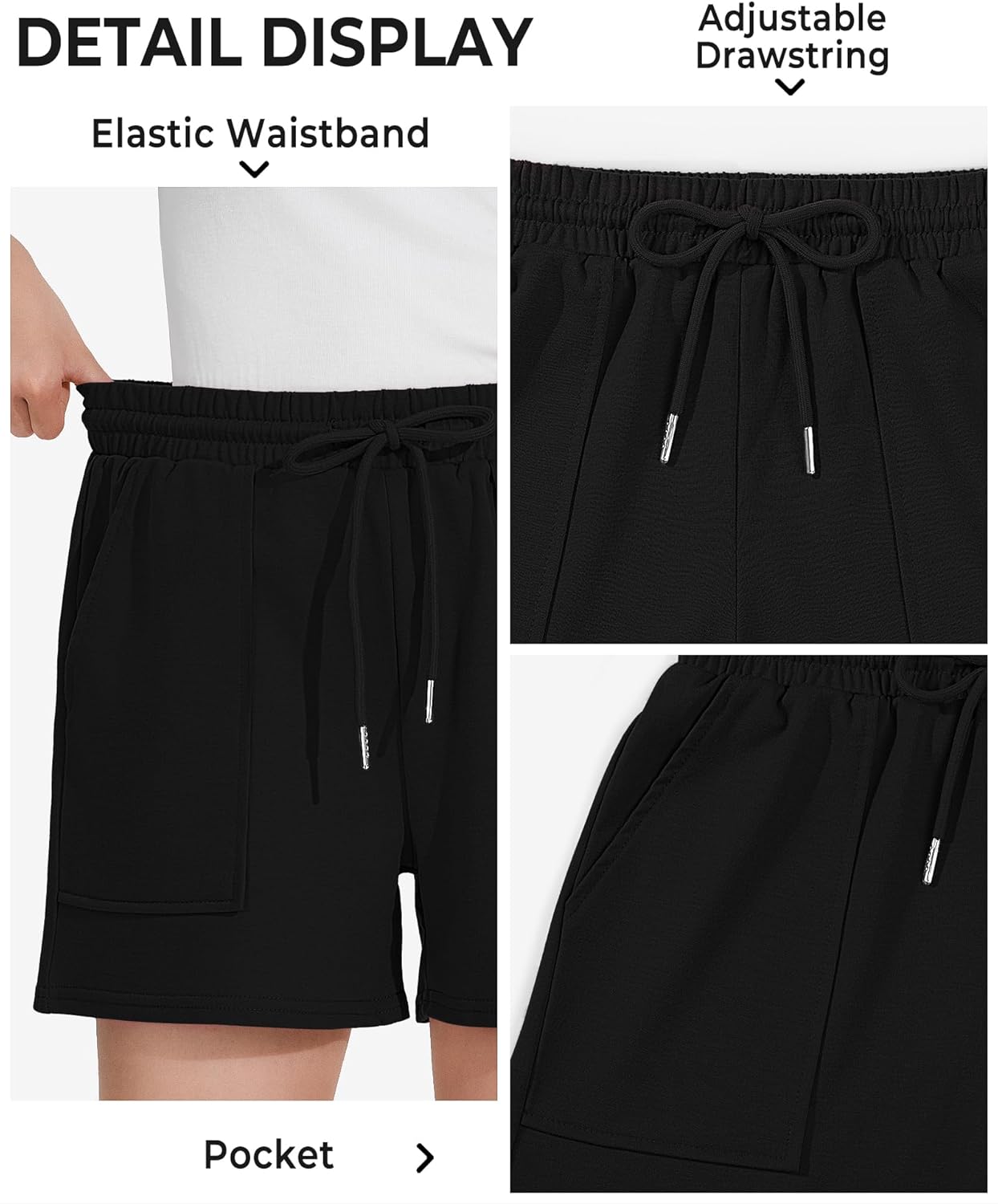 BOOPH Girls Shorts Summer Elastic Casual Running Shorts with Double Pocket for Kids 5-14 Years - Image 4