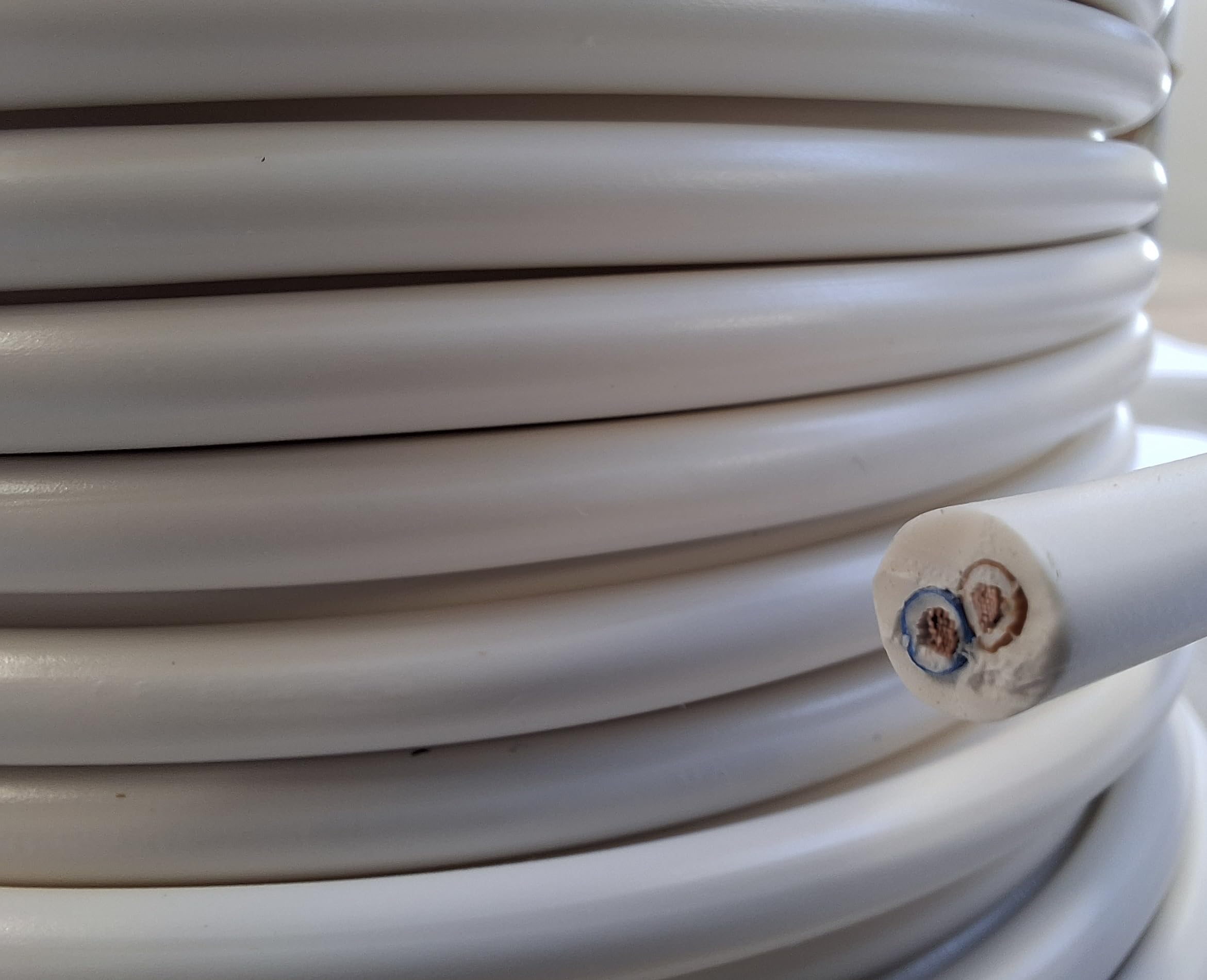 Ali's DIY 2-rdzeniowy okrągły biały elastyczny kabel 0,75 mm - 100 m pełna rolka