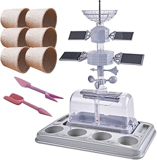 Kids Garden Kit with Drip Irrigation System and Solar LED Grow Light Space Solar Kids Plant Growing Kit Educational Science Gardening for Gardening Plant Growing