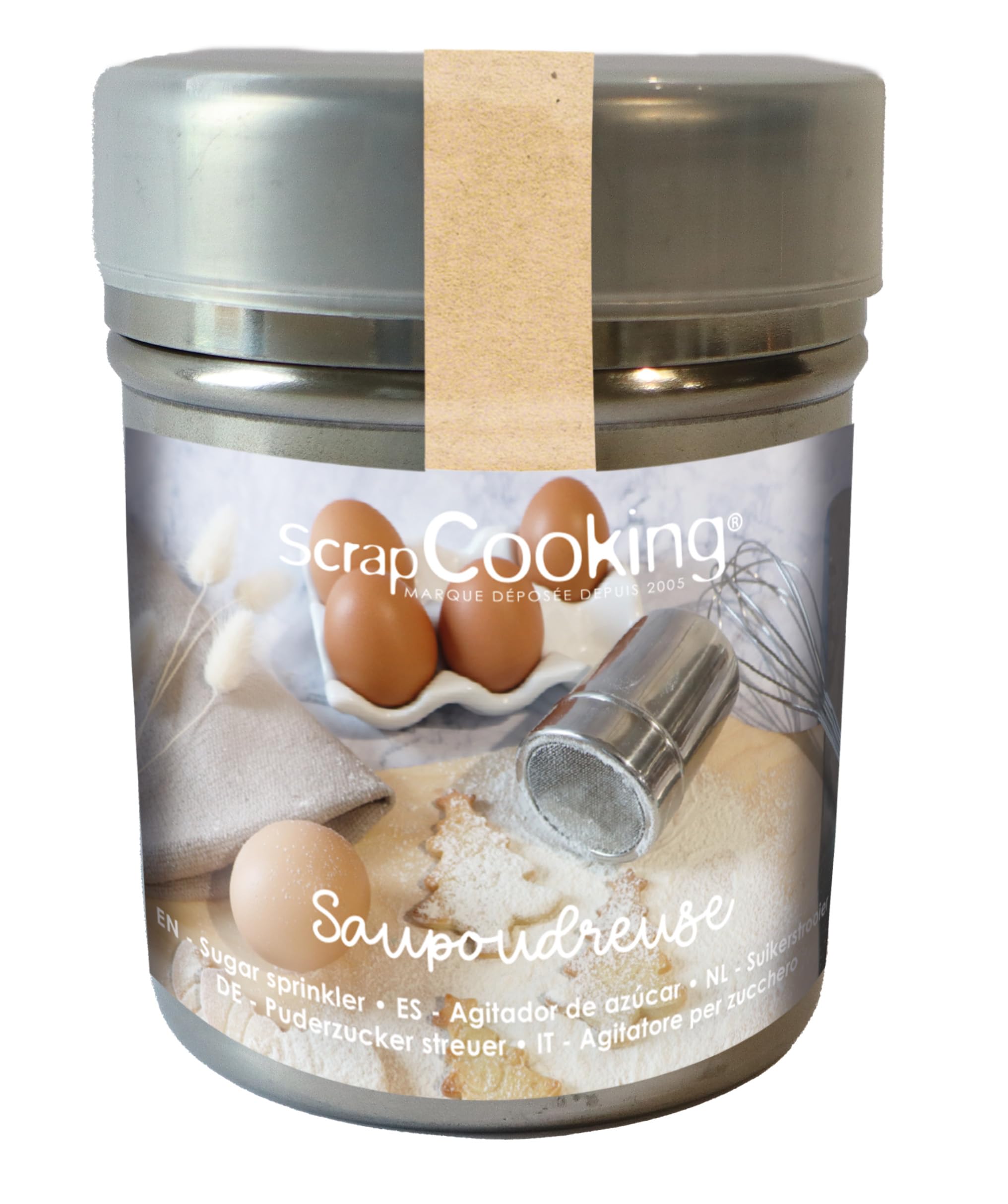 ScrapCooking 5271 Fine Mesh Shaker with Flour Sugar Cocoa Sieve
