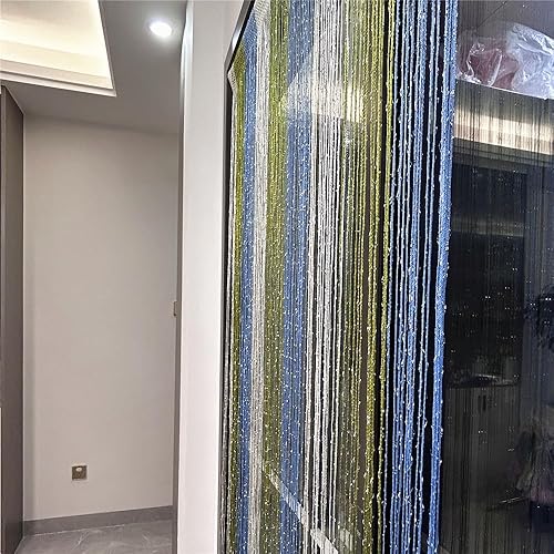 Miniatura 5 de Cortina decorativa separadora de ambientes, diseño de cadenas con flecos de cristal, 78.7 x 39.3 pulgadas, de Eve Split