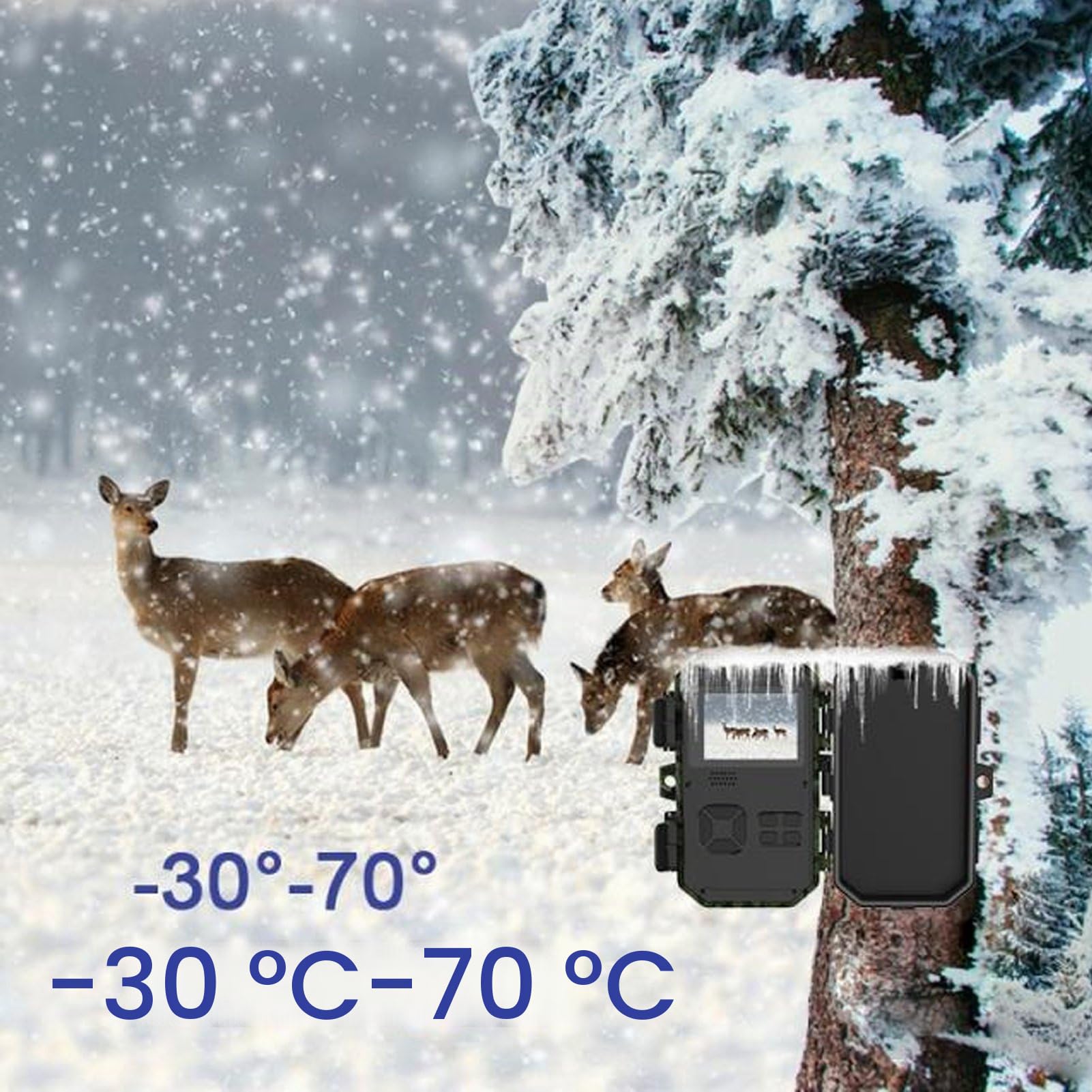 Wildkamera, 4K-Wildkamera mit Nachtsicht, Bewegungsaktivierte Jagdkamera mit 0,2-Sekunden-Auslöser, IP66 Wasserdicht, 120° Weitwinkel Zur Wildtierüberwachung