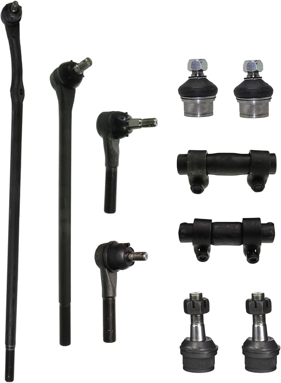 PartsW - 10 Pc Suspension Kit for Ford Bronco 1980-1996 & Ford F-150 1980-1996 4WD Models | Upper & Lower Ball Joints, Inner & Outer Tie Rod Ends, Adjusting Sleeves | Left & Right Sides
