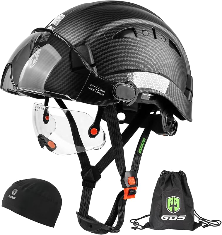Safety Hard Hat with Tinted & Clear Visor Vented Construction Helmet Cascos de Construccion ABS Work hardhats for Men