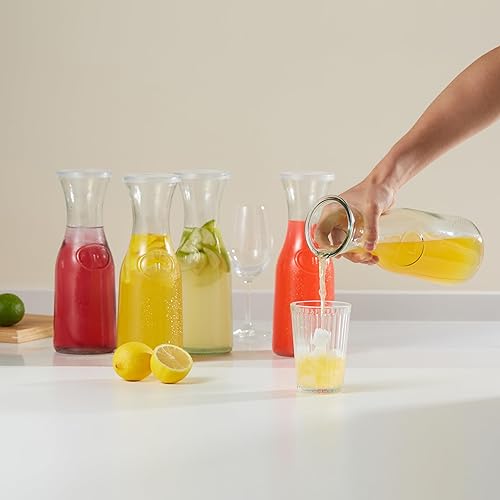 Miniatura 2 de Kook Jarra de vidrio, suministros de barra de mimosa, jarras con tapa, jarra de agua de vidrio, dispensadores de bebidas para fiestas, té, vino y