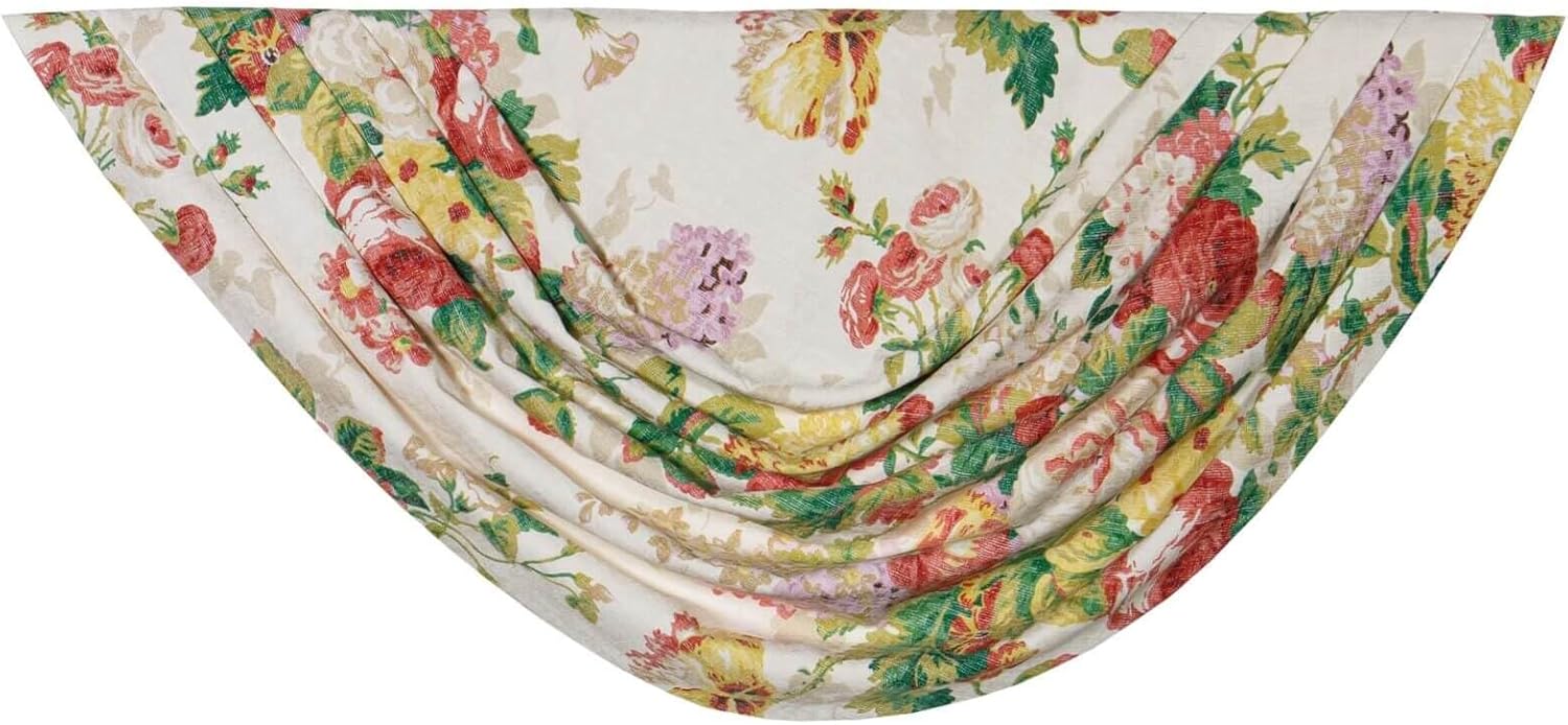 Thomasville At Home Cottage Rose Extra Cascade, Extra Pleated Cascade for Livingroom/Kitchen/Bath, 16x38 (1)