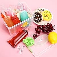 Vista 4 de Boao 240 bolsas de paletas de hielo, desechables, moldes de plástico para congelar caramelos, con embudo de silicona para hacer dulces de yogur
