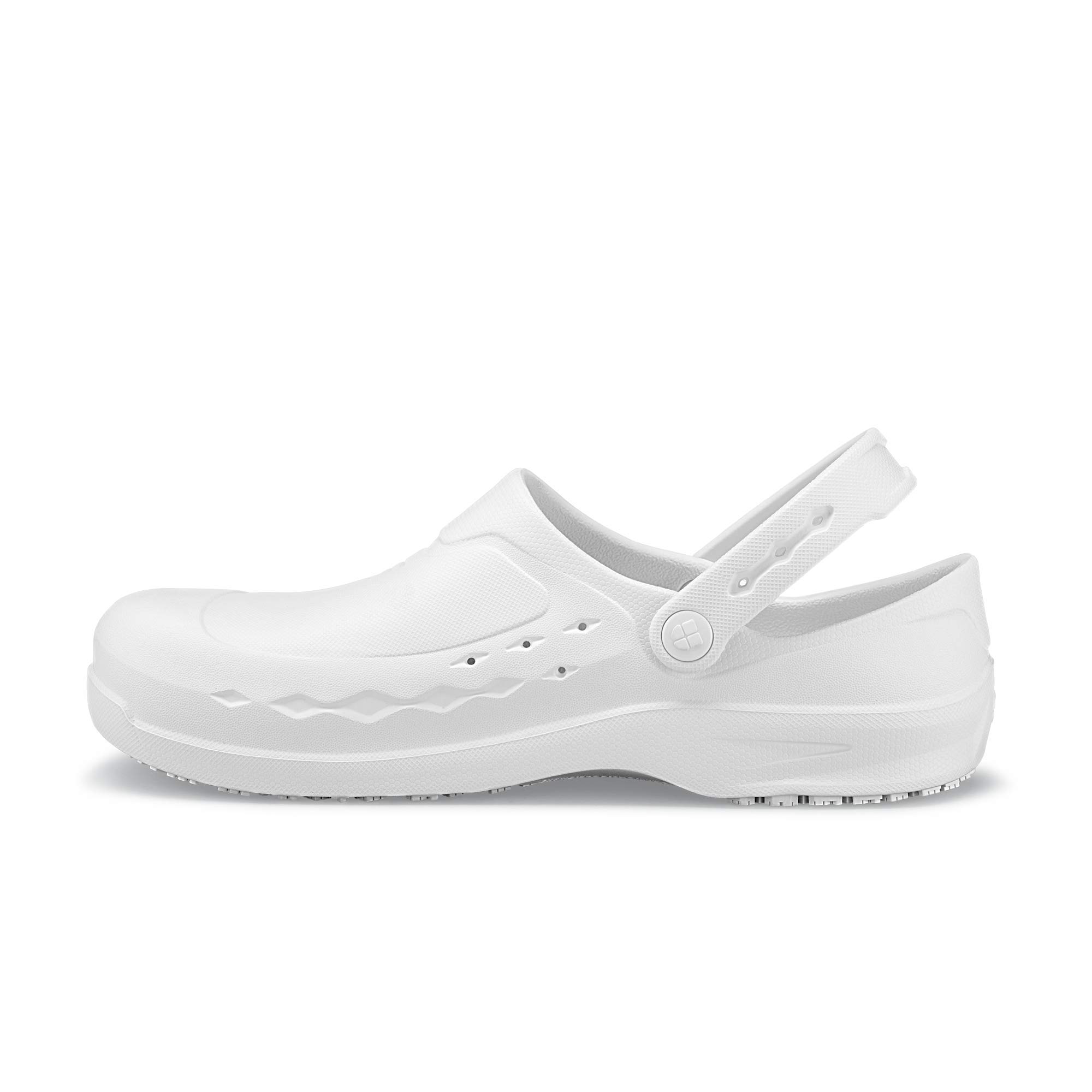 Shoes for Crews Buty robocze ZINC – wygodne, wodoodporne i antypoślizgowe chodaki do pracy zmianowej, personelu medycznego i kuchennego, dla mężczyzn i kobiet, biały, 44 EU
