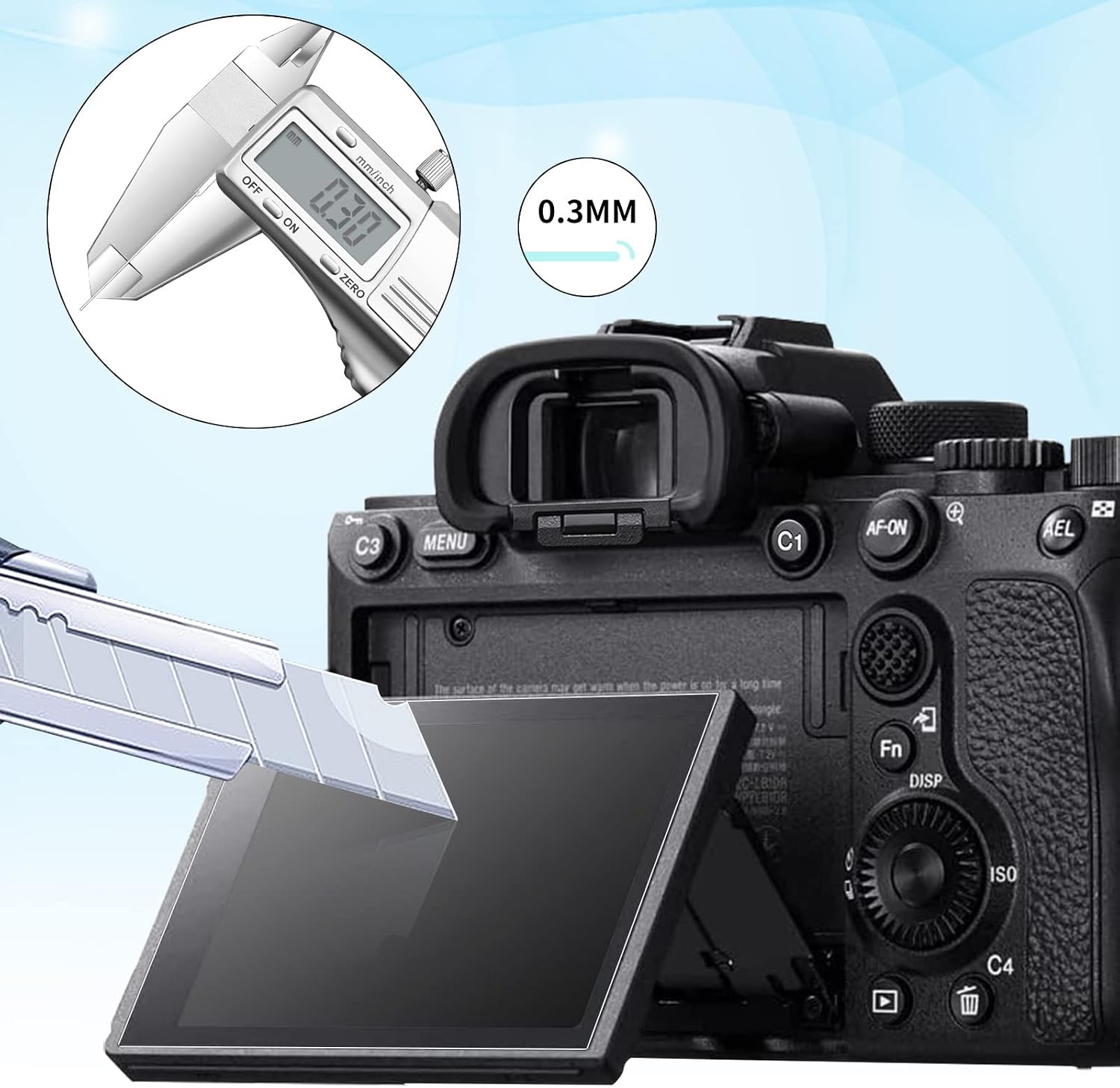 QIBOX Screen Protector compatible with Sony Alpha 7 IV A7 IV A7IV A7MIV A7M4 A7M 4 α7IV Camera, Anti-Scratch 9H Hard Tempered Glass Film Bubble Free Full Coverage Edge to Edge [3+2Pack]