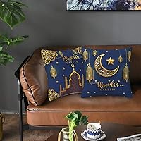 Vista 7 de Juego de 2 fundas de almohada Ramadan Kareem de 18 x 18 pulgadas, regalos para almohadas de sofá, decoración