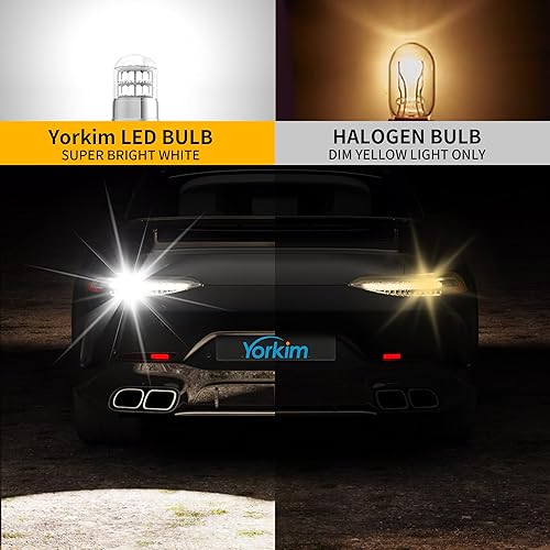 Miniatura 18 de Yorkim Bombilla LED 7440, luces rojas brillantes, bombillas LED T20, 7443 LED, 7441 LED, W21W LED, 7444 bombillas, para luz de marcha atrás/de Rojo