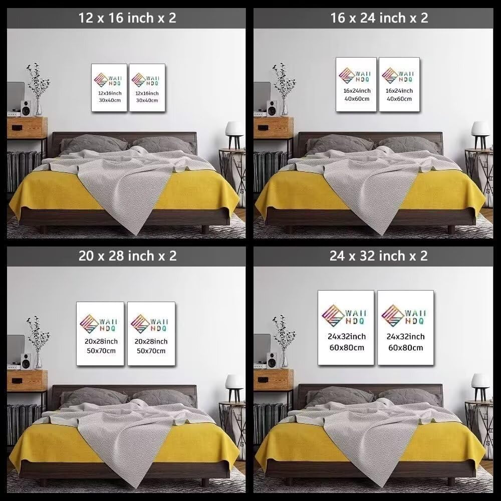 Yellow and Gray Flowers Canvas Wall Art Tulip Picture Prints Artwork Modern Floral Wall Decor for Living Room Bedroom Bathroom Decor Plant Painting Framed 2 Pieces