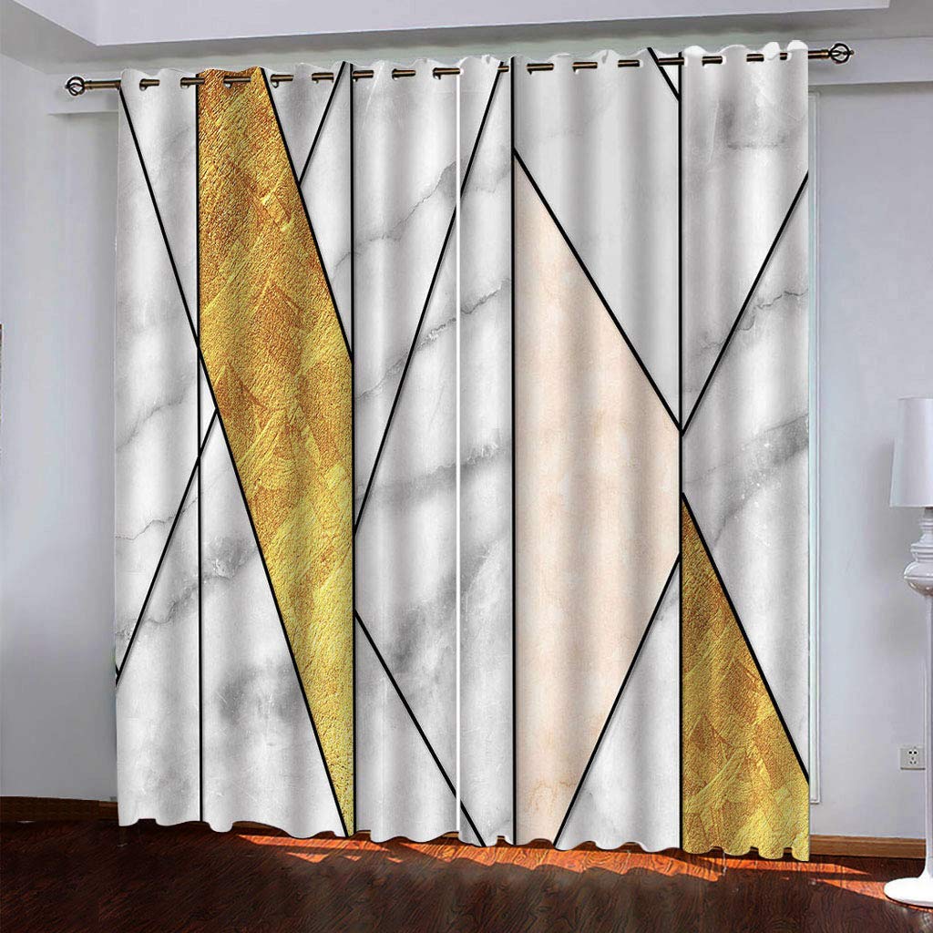 Maynuo Girls Curtains For Bedroom 3D Geometric Marble Pattern Eyelet Top Curtain For 62X78inch Kids Window Treatments For Home Decoration Thermal