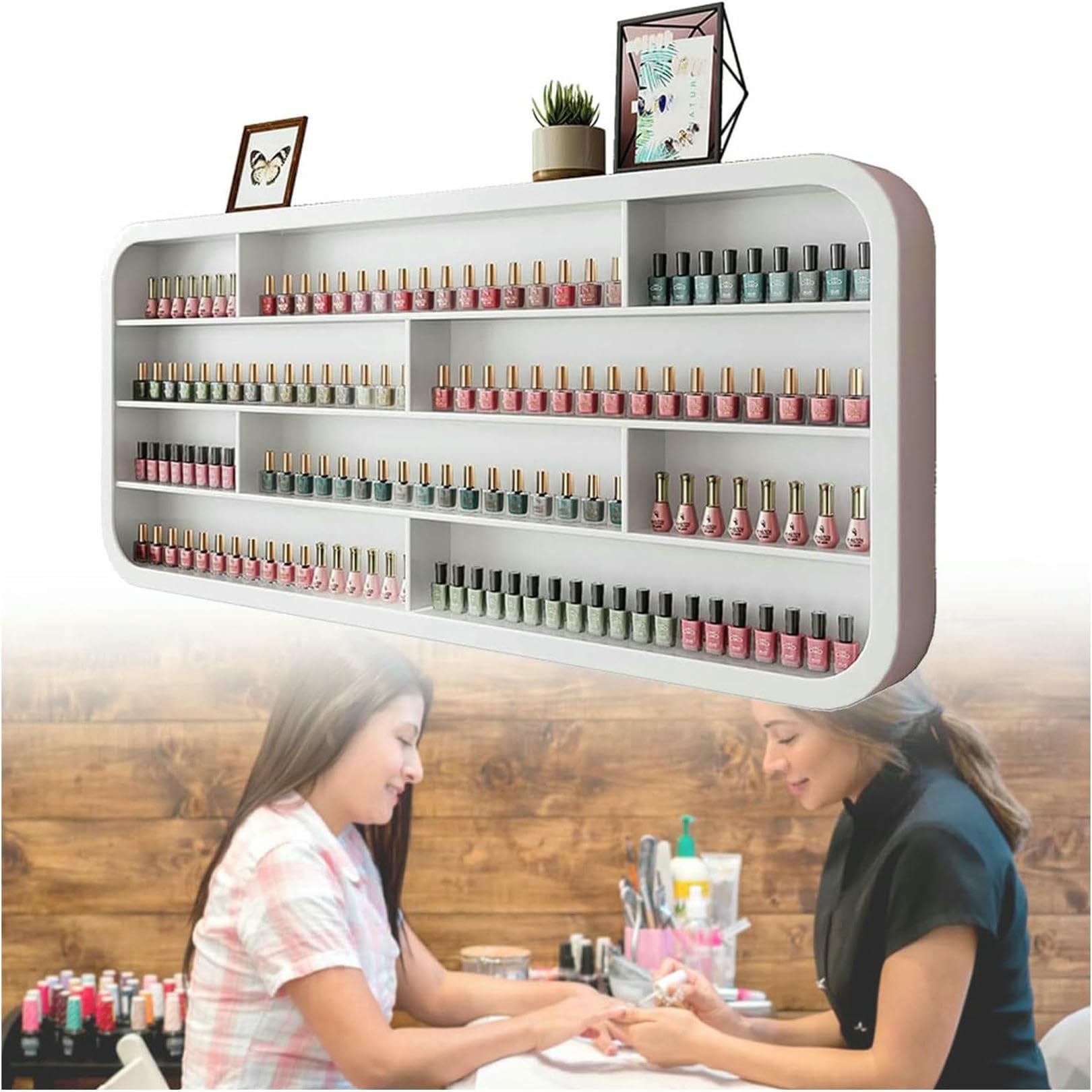 Estante Colgante para perfumes, Organizador Multifuncional para Botellas de aceites Esenciales, Soporte Blanco para esmaltes de uñas, Vitrina de Almacenamiento Adecuada para Salones de Belle