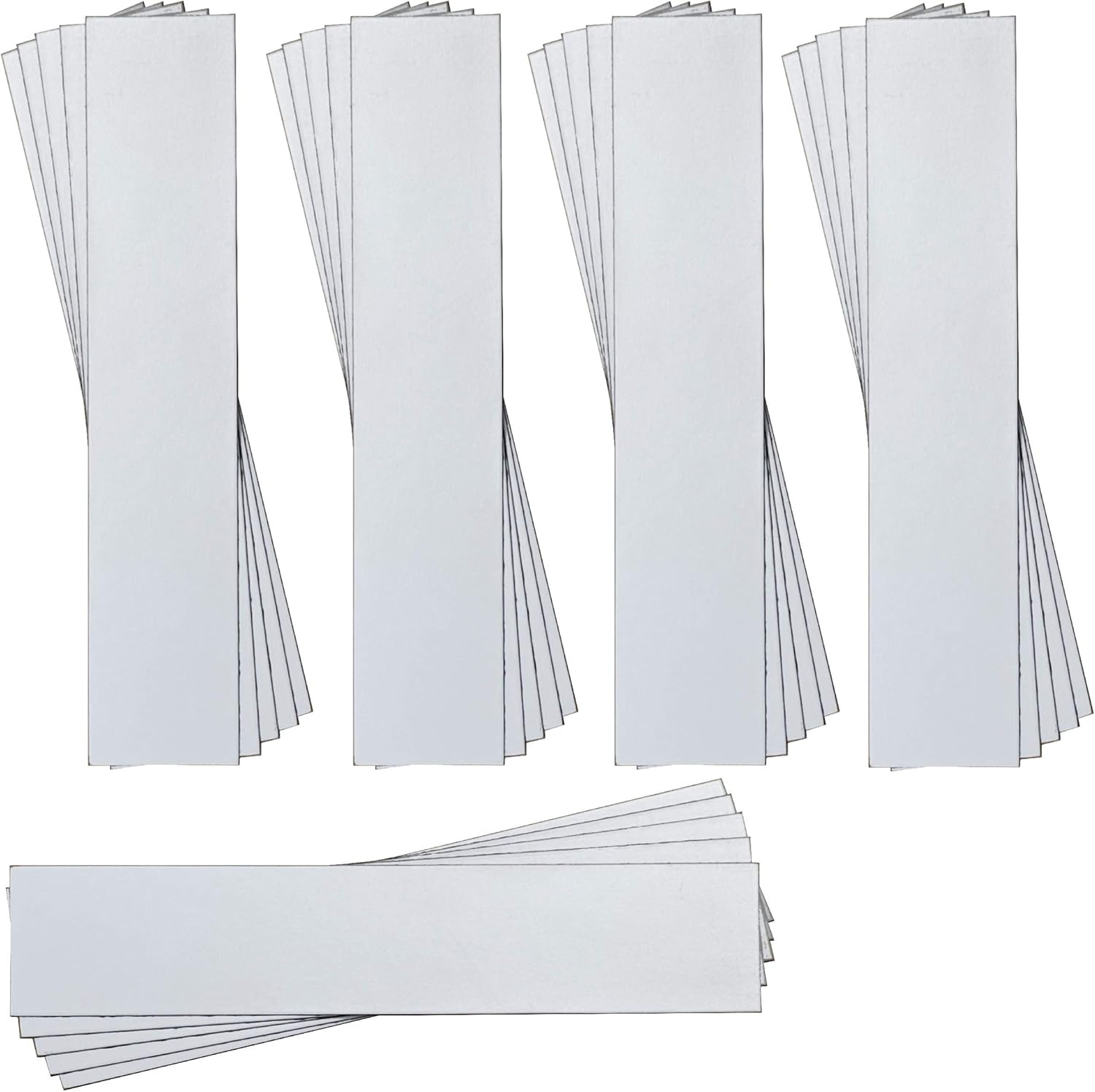 Magna Visual 1" x 5" White Pre-Cut Write On Wipe Off Magnetic Strips 25 Pack