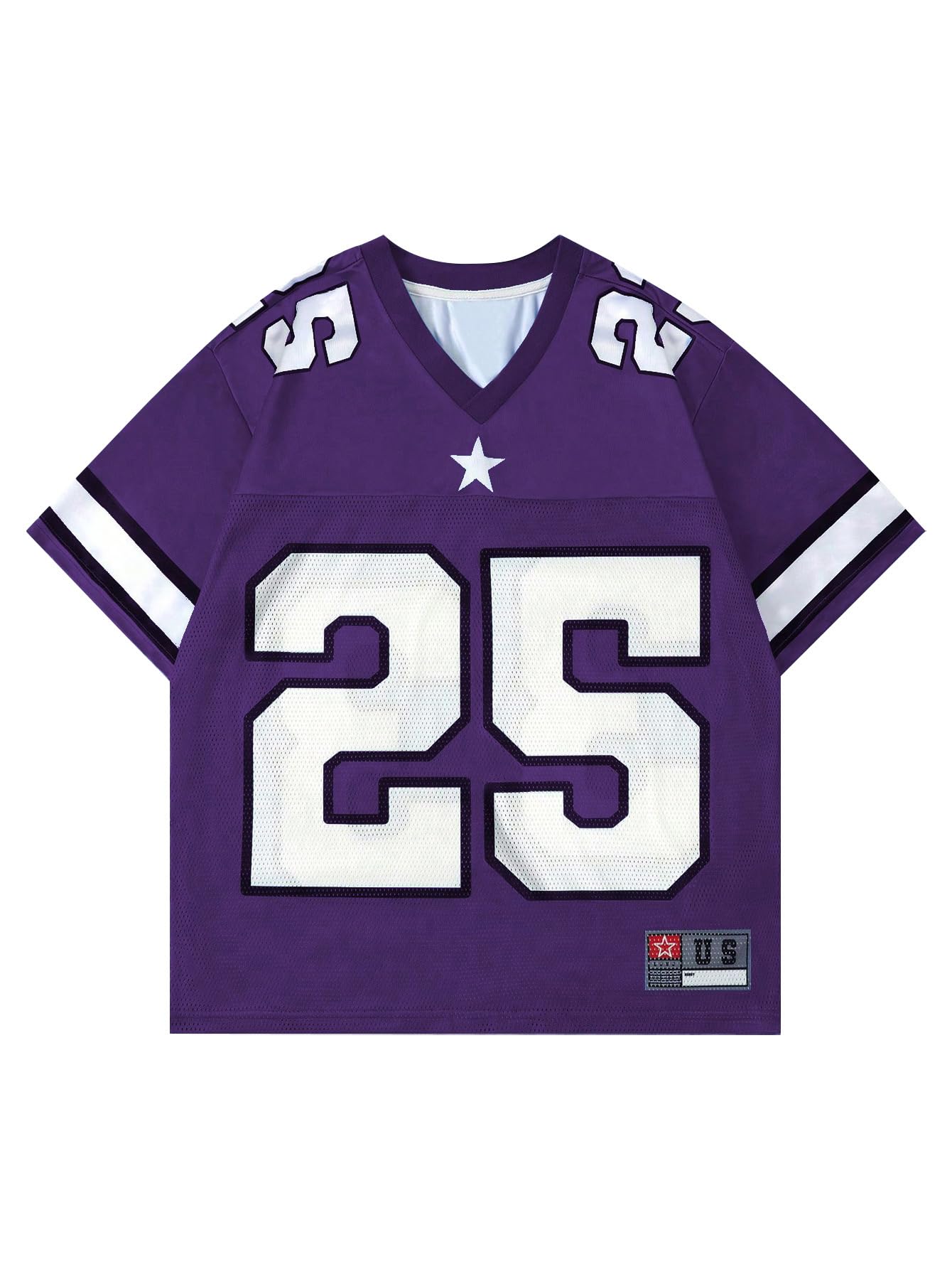 BEAUDRM Men's Number Graphic Jersey Shirts Short Sleeve Striped Casual T Shirt Top Athletic Sports Jersey T Shirts Streetwear