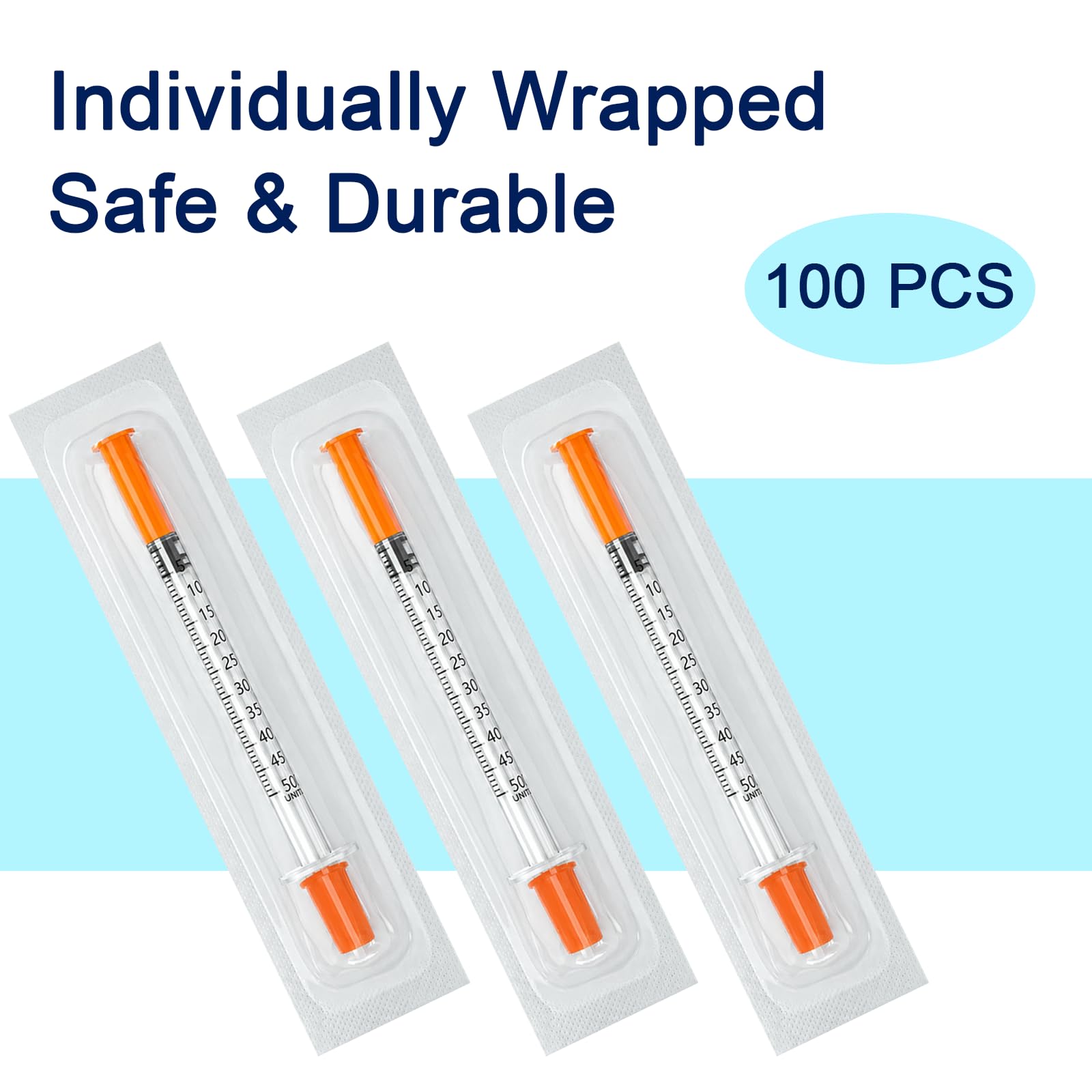 0.5ml/cc 30 Gauge 5/16" (8mm) jeringas, Individually Wrapped - Box of 100 — Amazon image 4