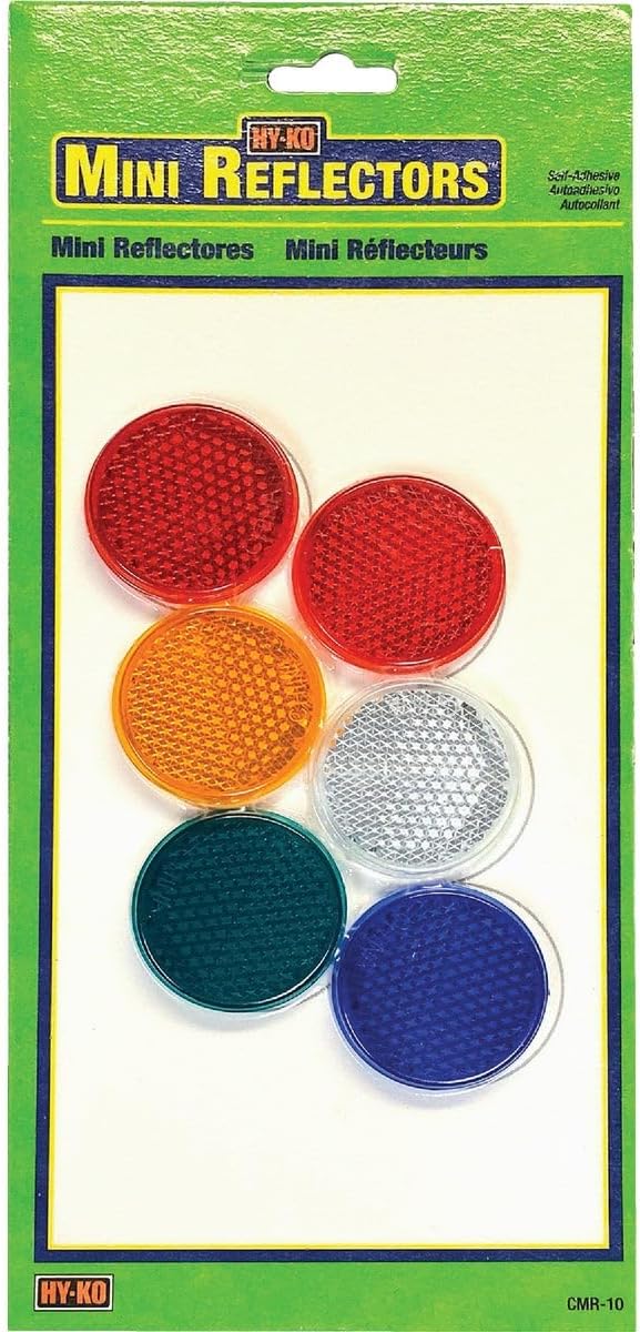 Reflectores Adhesivos Hy-Ko CMR-10 1.25 Pulgadas Multicolor 6 Piezas miniatura 1