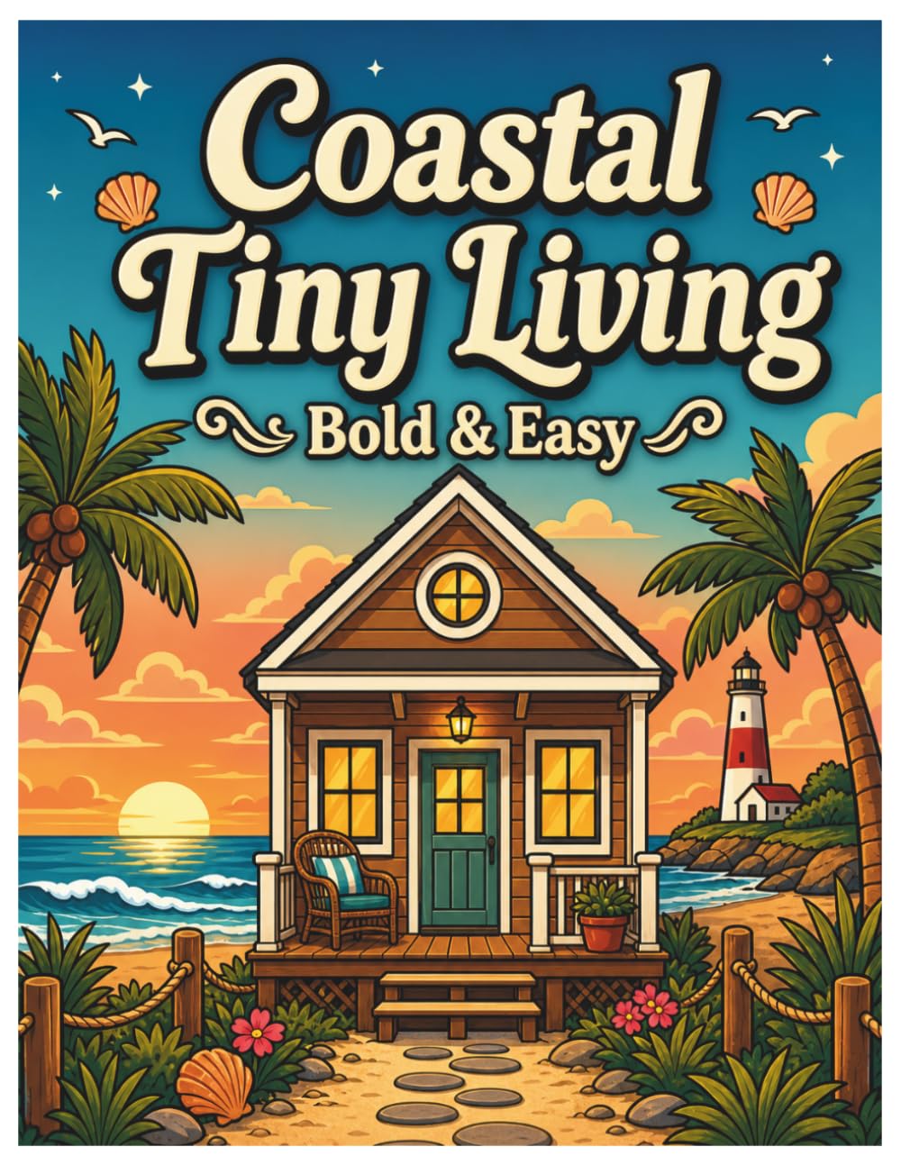Coastal Tiny Living: A Bold and Easy Coloring Book: Simple Beachfront Cabins, Lighthouses, Nautical Scenes, and Sea Breeze Coloring Pages for Adults and Seniors (Cozy Retreats Coloring Collection)