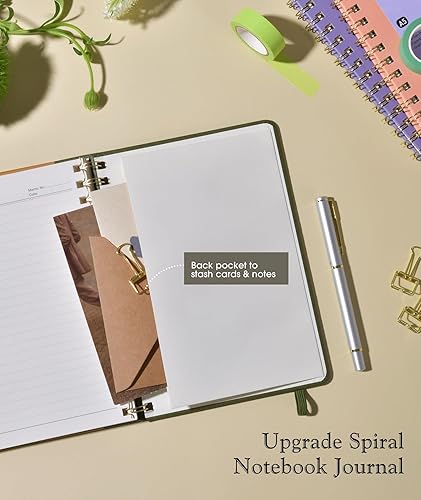 Miniatura 6 de Cuaderno de espiral rayado, diario A5 de tapa dura para mujeres y hombres, 150 páginas numeradas, cuaderno encuadernado en espiral, cuadernos