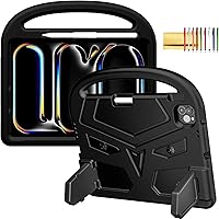 Vista 21 de Funda para niños para iPad Pro 11 2022/2021/2020 (4ª/3ª/2ª generación), funda protectora EVA a prueba de golpes [compatible con carga de lápiz] Negro