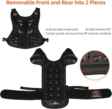 Kids Dirt Bike Gear Chest Protector Motocross,Youth Motorcycle Armor Suit with Knee Shin Guard Elbow Pads for Boys Girls Riding Protective Gear