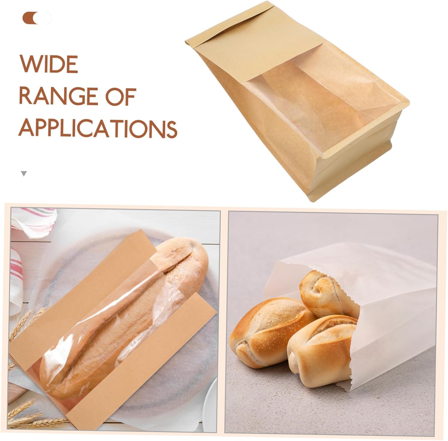 50pcs Self-sealing Bread Bags for Homemade Bread Packaging Elegant Design for Freshness and Convenience for Individual Loaves