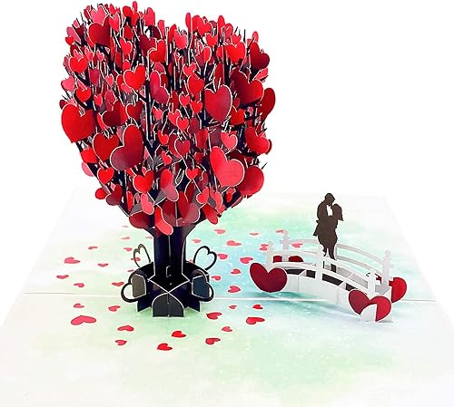 Miniatura 4 de Liif Tarjeta emergente de felicitación 3D de árbol de amor para parejas, feliz aniversario, boda, día de la madre, compromiso, cumpleaños, para