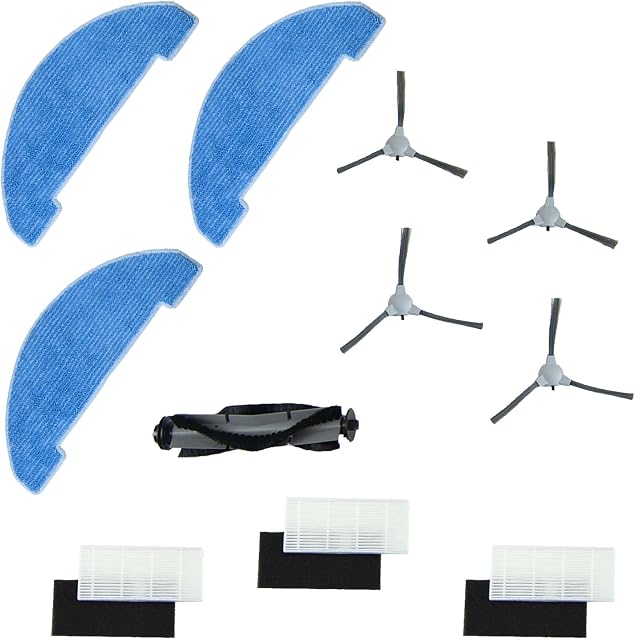 Venga Spare Parts Kit for VG RVC 3001, 4 Side Brushes, 1 Rolling Brush, 3 Mops, 3 Filter Kits, SP VG RVC 3001 KIT
