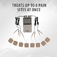 Vista 5 de QuadStim - TENS EMS - Unidad de máquina combinada recargable de 4 canales, estimulador muscular + alivio del dolor de espalda y manejo, 24