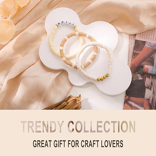 Miniatura 10 de Kit de 7200 cuentas de arcilla de Navidad, 10 colores de Navidad, cuentas Heishi de polímero de 0.236 pulgadas para hacer joyas, kit de pulsera de