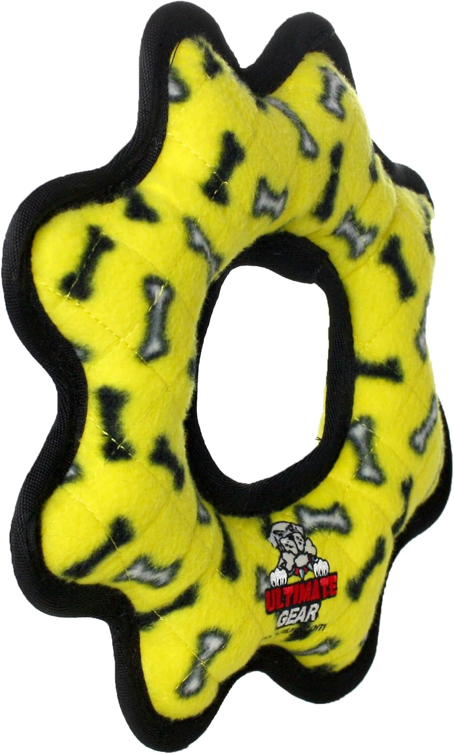 TUFFY- World's Tuffest Soft Dog Toy- Ultimate Gear Ring-Squeakers - Multiple Layers. Made Durable, Strong & Tough.Interactive Play (Tug,Toss & Fetch).Machine Washable & Floats