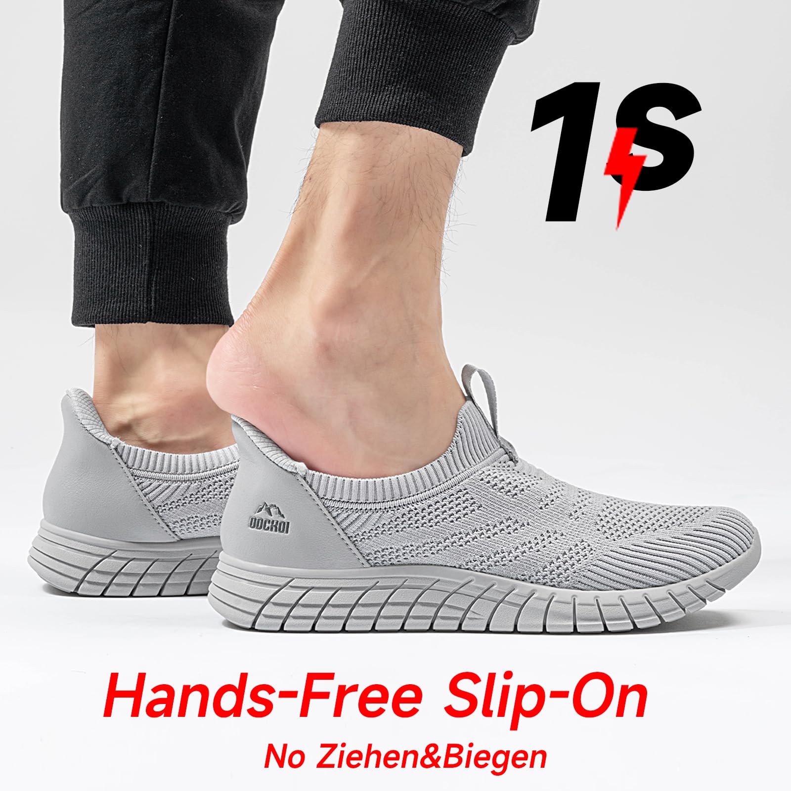 ODCKOI Chaussures à Enfiler Mains Libres pour Hommes Chaussures Slip on Respirantes Chaussures Slip in Confortables et légères sans Lacets Chaussures de sporChaussures de Marche pour Hommes