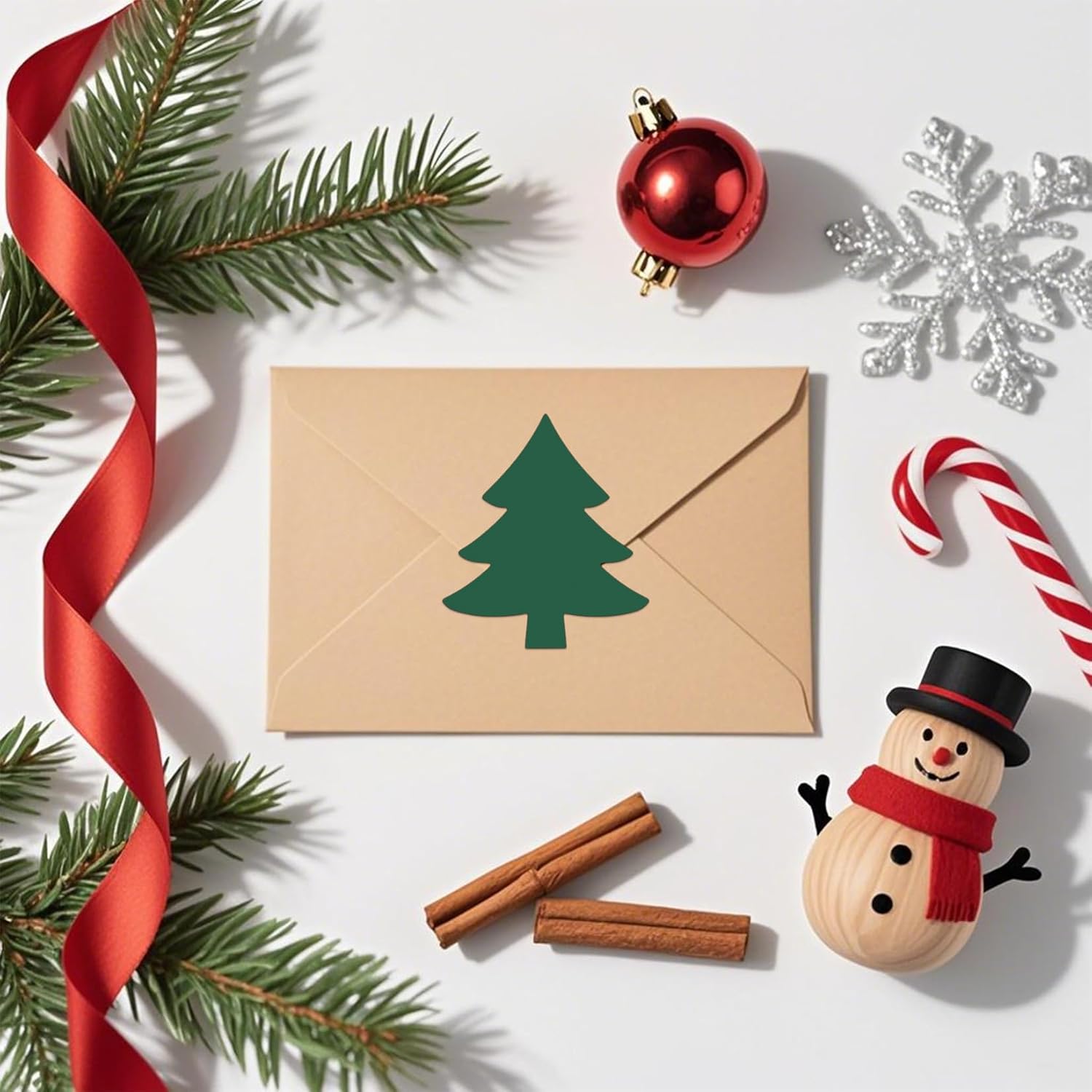 Christmas Stickers for Envelope Seals Cards Making Crafts 2 Inch Round Happy Holiday Christmas Label Card Vinyl Stickers for Mailing Baked Goods Gifts Decorative Bag (tree168)