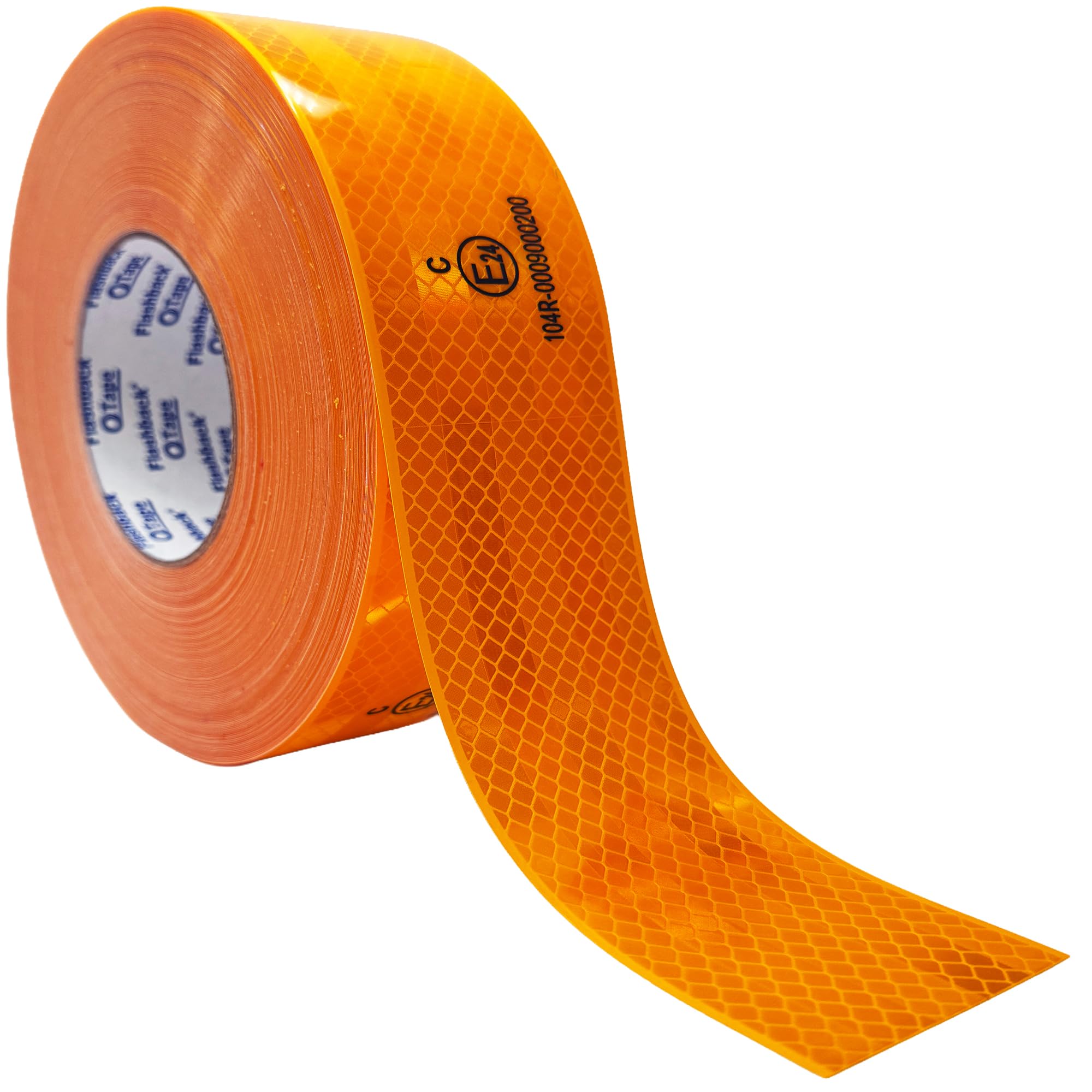 FlashBack ECE104 Reflective 50mm Wide Conspicuity Tape - HGV, Truck, Trailer etc (Amber Yellow, 50mm x 25m)