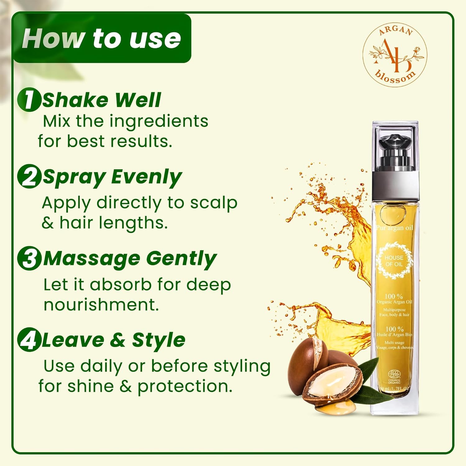 100% Organic Moroccan Argan Oil for Hair Growth - (50ml) Luxury Nourishing & Soothing Hair Oil for Dry Damaged Hair for Men and Women - Image 4