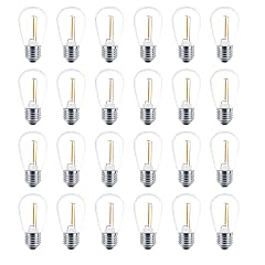 Meconard 24 Pack LED S14 Replacement Light Bulbs Shatterproof Outdoor 1 Watt to Replace 11Watts String Incandescent Bulb