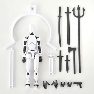 PowerTRC T13 Dummy Action Figure White – Dummy Multi-Jointed Movable Titan Lucky 13 Collectible Toy