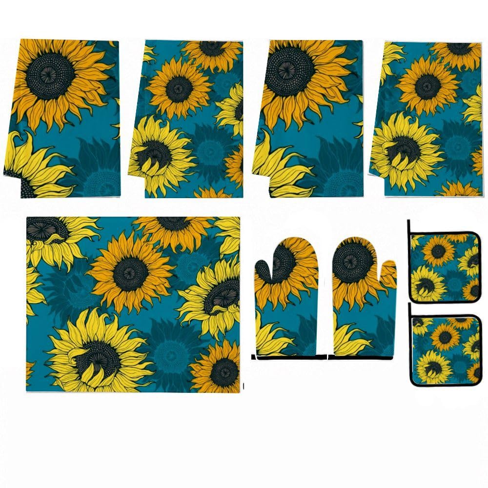 9PCS luminoso girasole cucina Decor e accessori Set