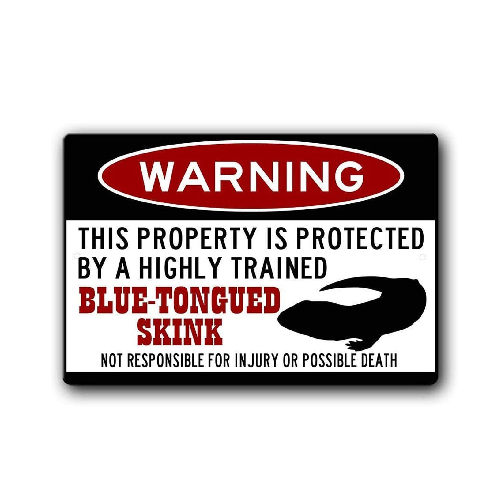 Dogt Blue Metal Sign 8X12 Inches Signs Aluminum Metal -Tongued Skink Sign,Funny Metal Signs, Tongue Skink Accessories,Lizardes