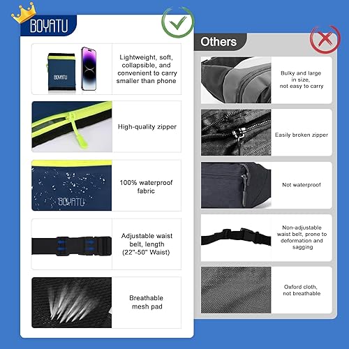 Miniatura 2 de Riñonera para cinturón para correr bolsa de entrenamiento delgada para soporte de teléfono para caminar y trotar, Azul 2, Moda