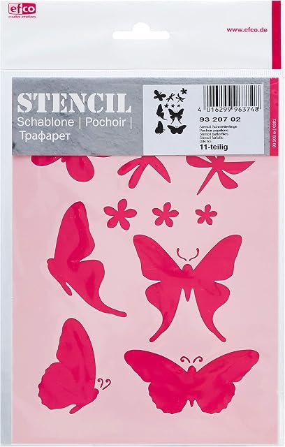 Efco Stencil Butterflies / 11 Designs DIN A 5, 21 x 15 x 1 cm