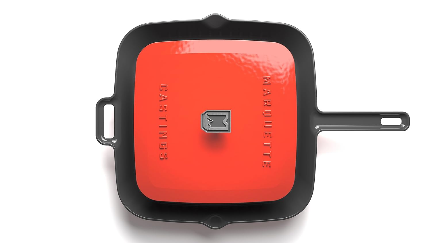 Buy Marquette Castings Enameled Grill Pan with Press (Iron Red) Online