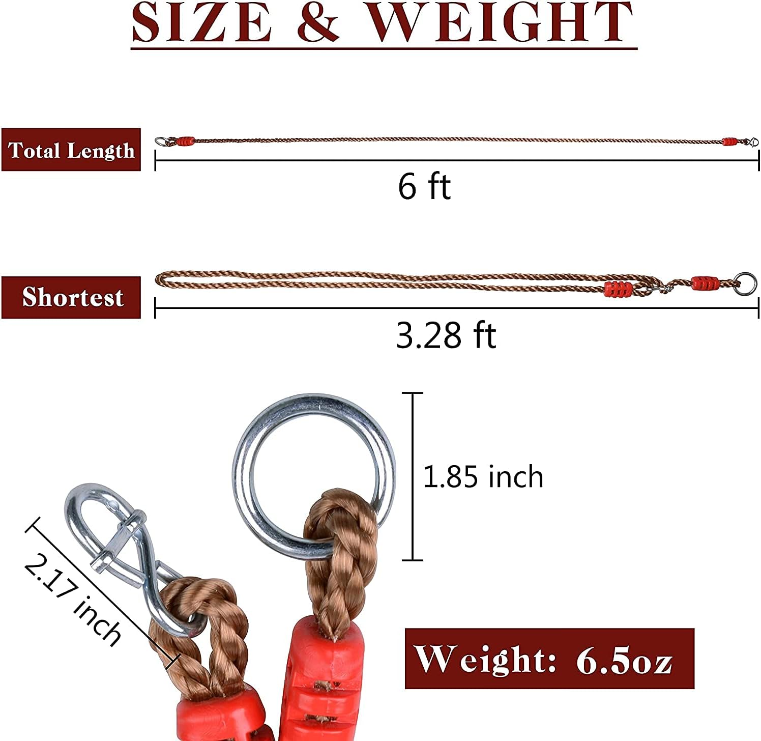 2Pcs Tree Swing Rope Length Adjustable Hanging Kit, Nylon Hammock Chair Strap Indoor Outdoor Swing Attachment (Max load 700lbs) - Image 3