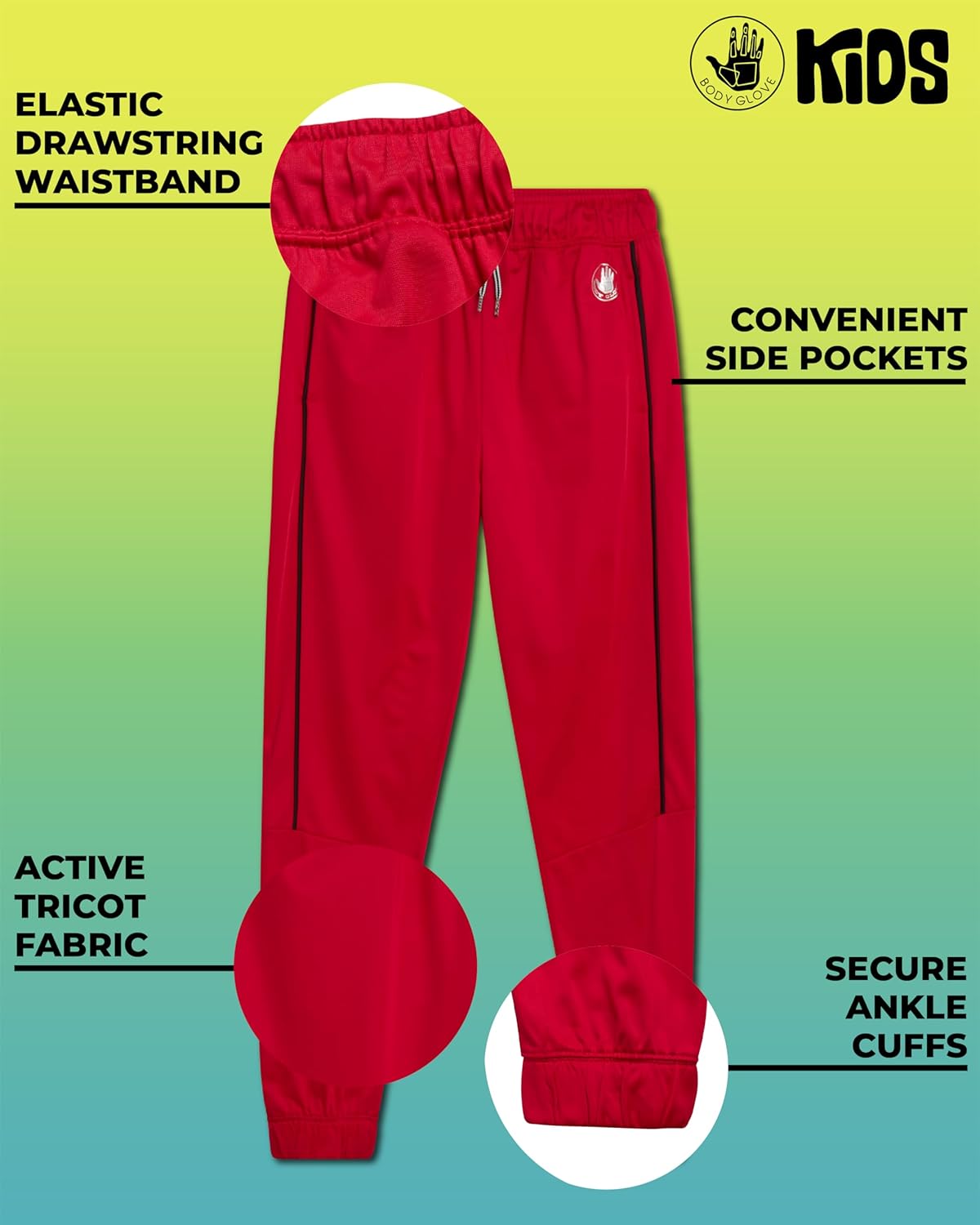Body Glove Boys Sweatpants - 4 Pack Performance Tricot Boys Joggers with Drawstring Waist - Kids Soft Stretch Athletic Pants - Image 5
