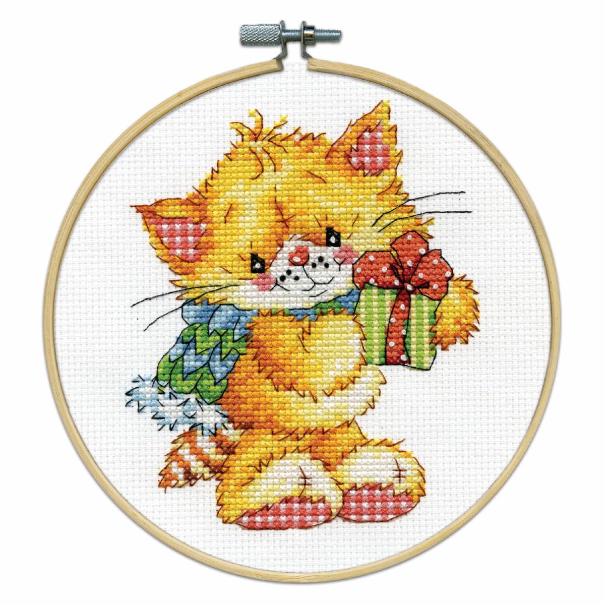 Point de croix chat kit de broderie pour passionnés de loisirs créatifs