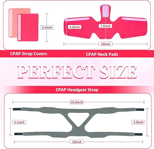 Miniatura 3 de Suministros CPAP 3 en 1, incluye correas de repuesto CPAP, paquete de 4 fundas para correas de CPAP, cojines para el cuello y caja de almacenamiento