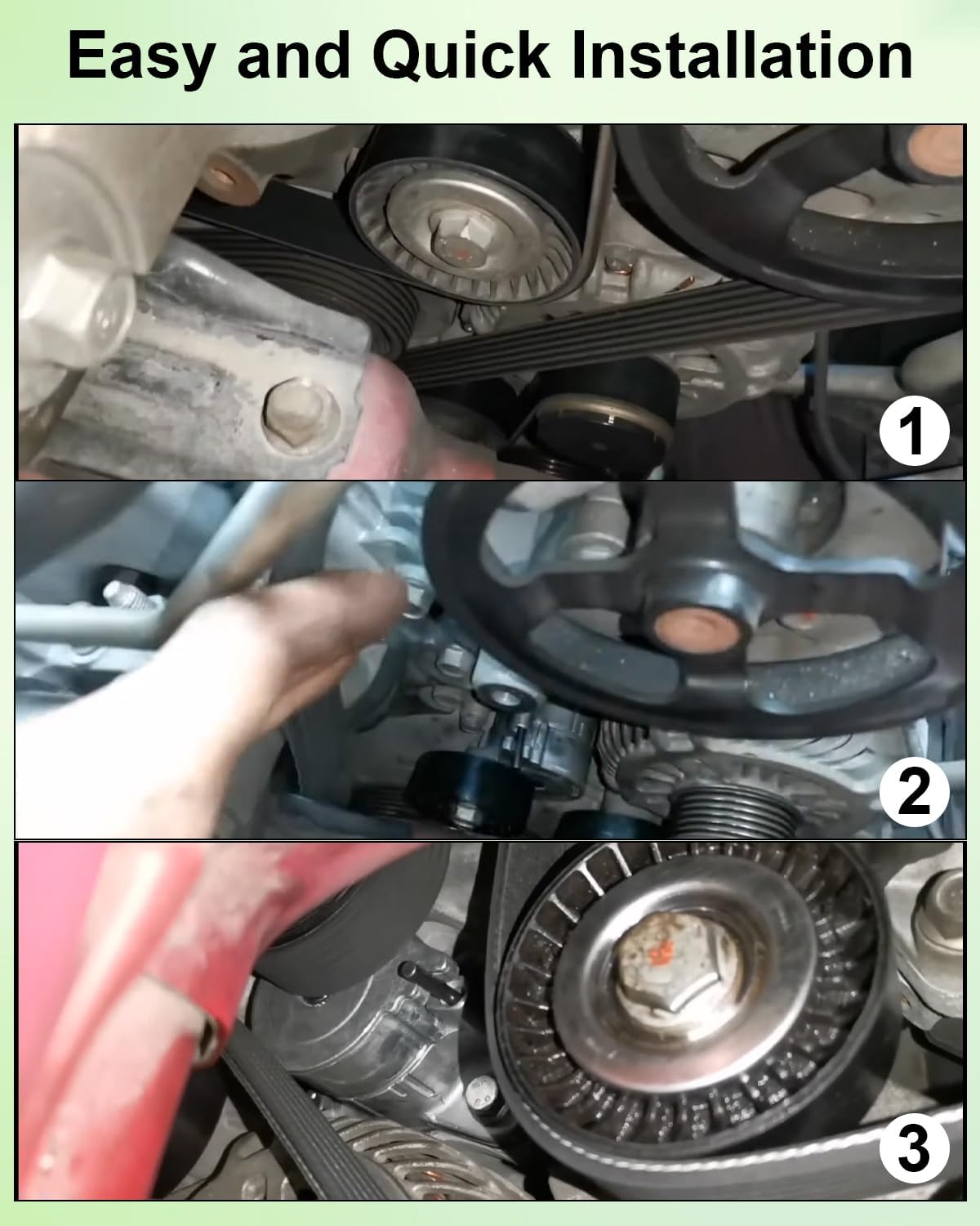 Belt Automatic Tensioner & Belt Pulley Idlers Fit for Mitsubishi Lancer 2008-2015 Replace 1345A052 1341A008