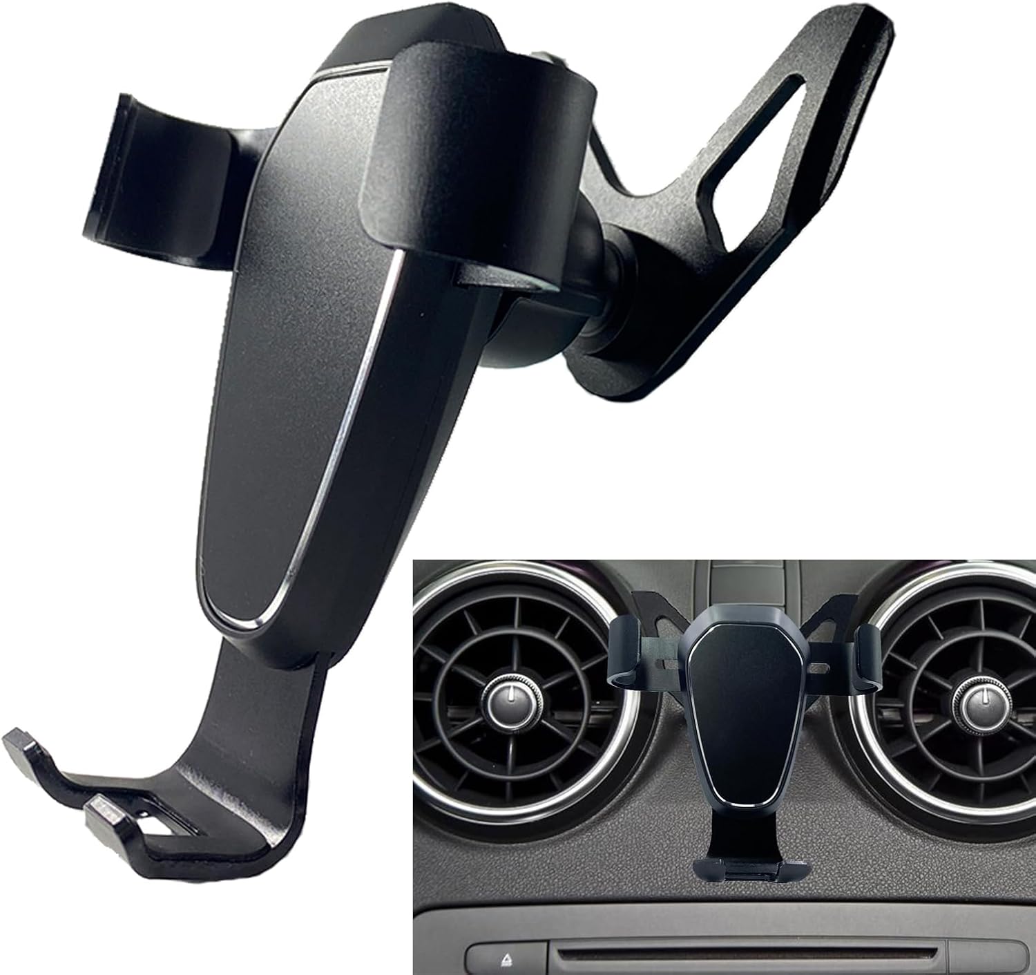 Car Phone Holder for Audi A1 2010-2018, Mobile Phone Automobile Cradles for Car Air Vents, Rotatable Accessories Hands Free Smartphone Phone Car Mount for iPhone 17 16 15 14 13 12 11, Black